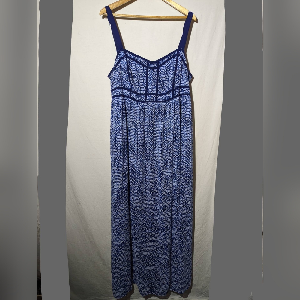 Torrid Blue and White Maxi Dress